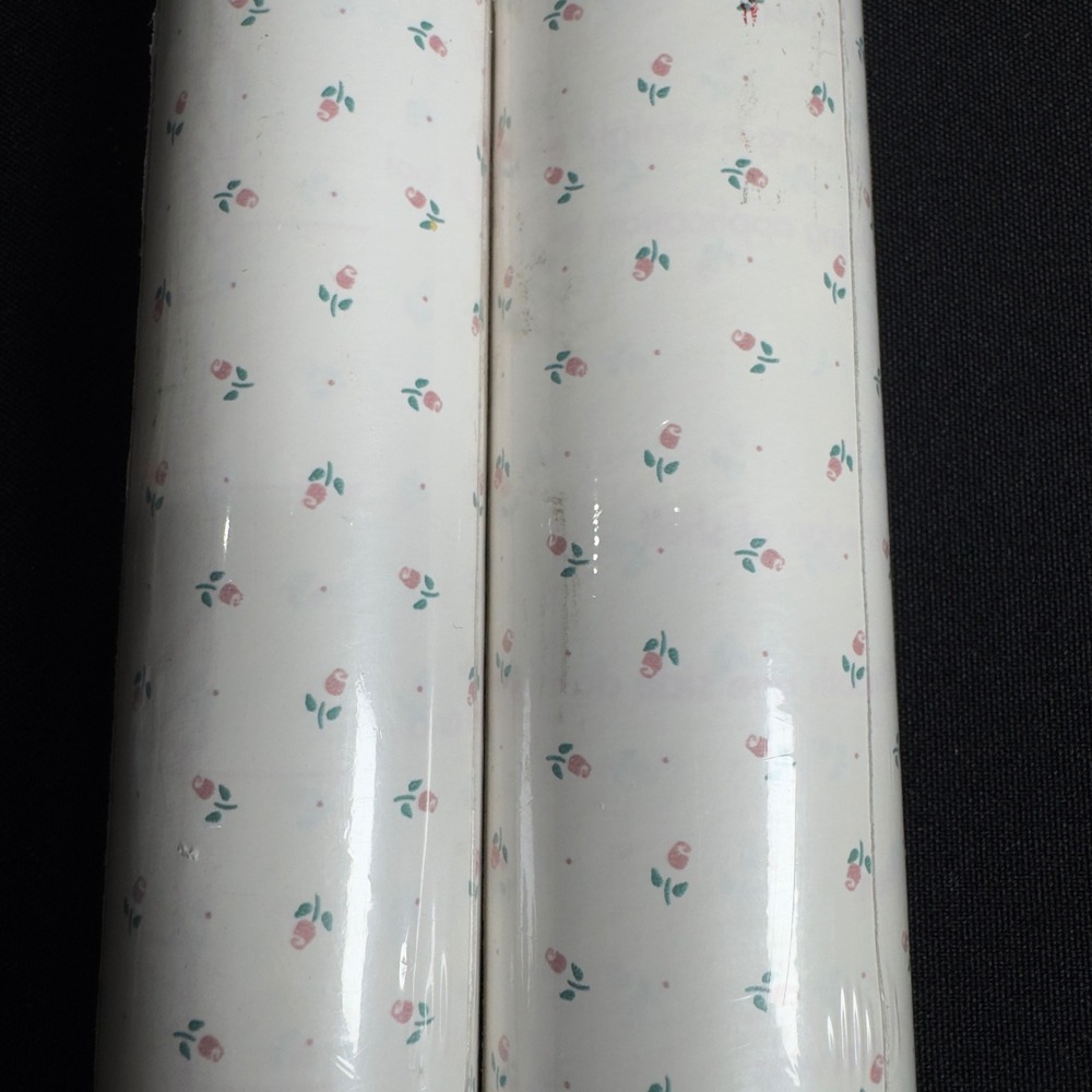 NOS 1989 Rubbermaid Con-Tact Paper Rosebud Floral 2 Rolls 18"x 3yds Cottagecore